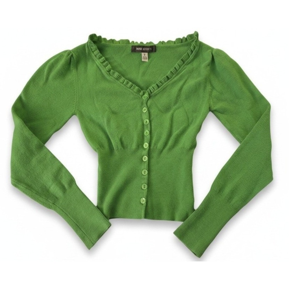 Urban‎ Outfitters Women's Green Cropped Cardigan Sweater Small Button Front